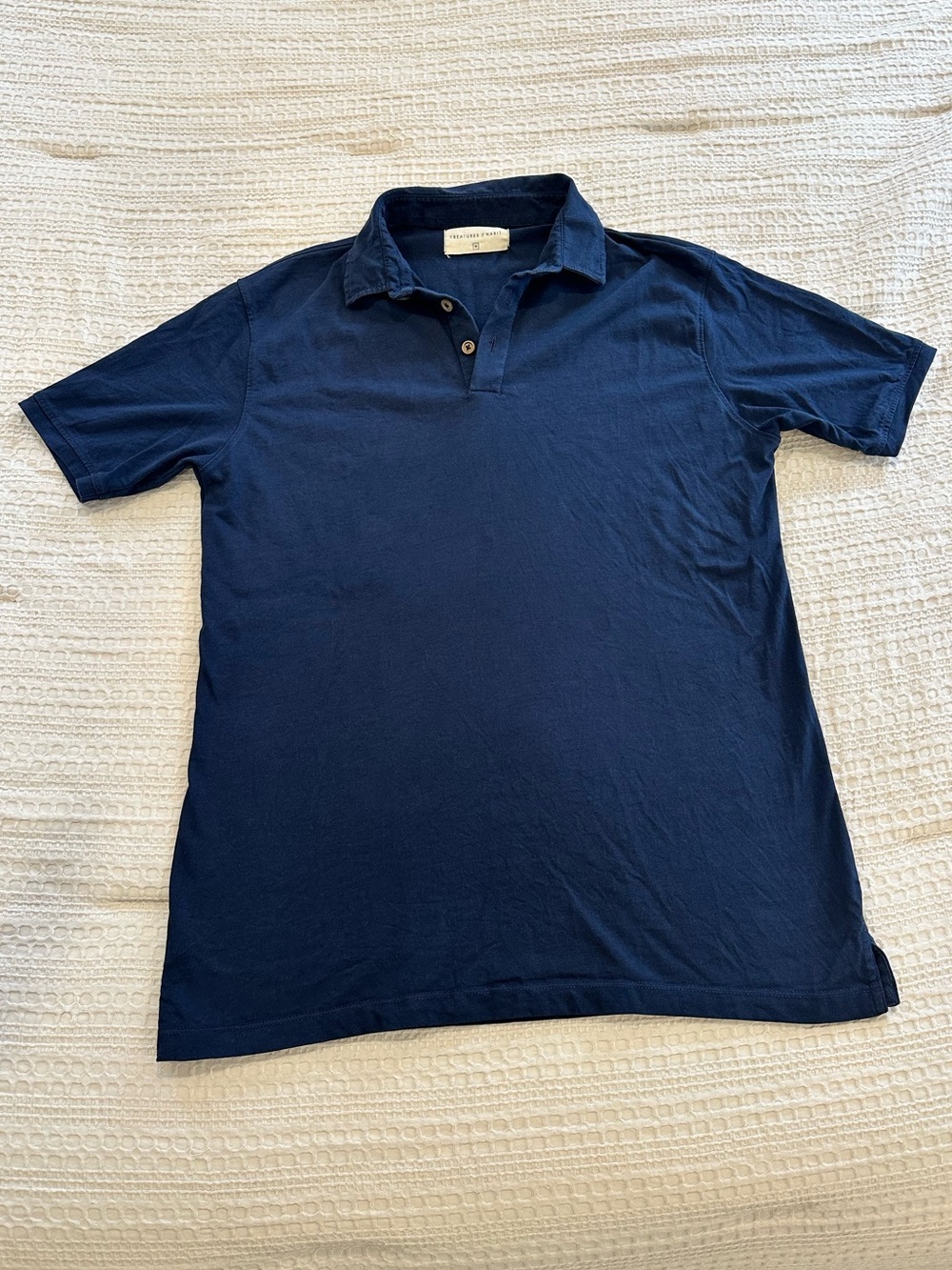 Creatures of Habit Men’s The Pima Jersey Polo Size Medium Deep Sea Blue